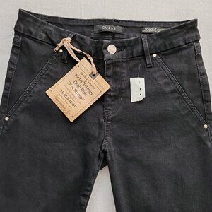 GUESS Women's Shape Up High Rise Slim Straight Jeans - Black - Size 27